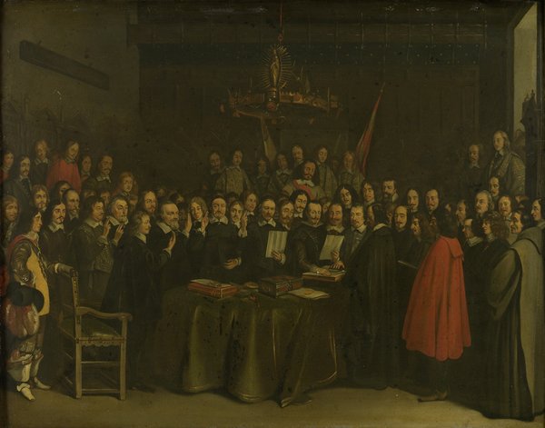 Ratification of the Peace of Münster between Spain and the Dutch Republic in the Town Hall of Münster, 15 May 1648