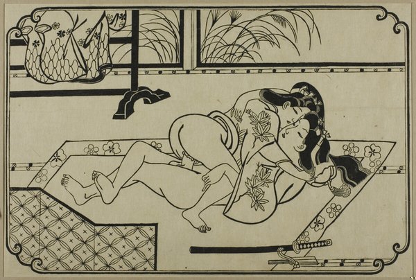 A sheet from a shunga album
