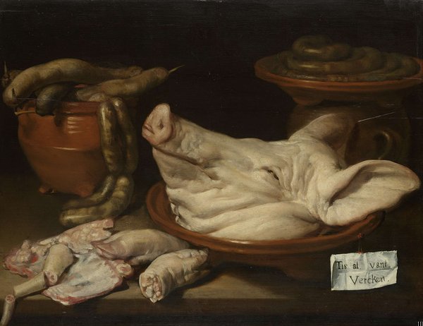 Still Life with Pig's Head, Pig's Knuckles and Sausage