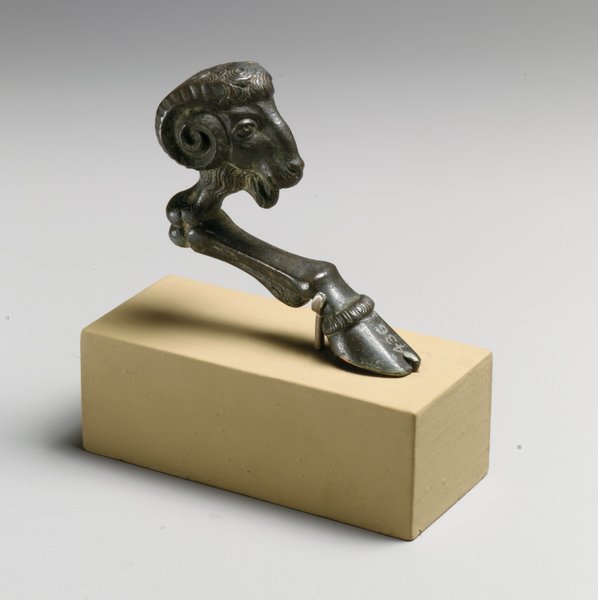 Bronze support in the form of a ram's head and foreleg