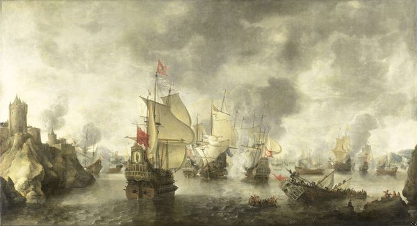 Battle of the Combined Venetian and Dutch Fleets against the Turks in the Bay of Foya, 1649