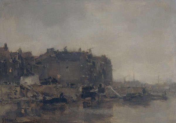 Houses on the Prins Hendrikkade, Amsterdam, on a Misty Day