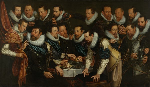 Officers and other civic guardsmen of the XIth District of Amsterdam, under the command of Captain Geurt Dircksz van Beuningen and Lieutenant Pieter Martensz Hoeffijser